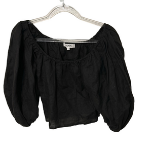 🪞VOGE Boutique women’s size S Black Puff Sleeve Blouse GUC